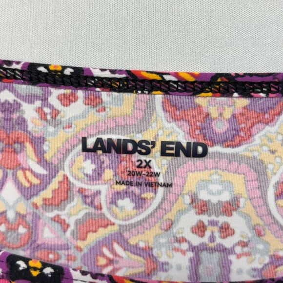 Lands' End Women Long Sleeve Rash-Guard Swim Shirt Top 2X Floral Nylon C025 -15 - Picture 16 of 16